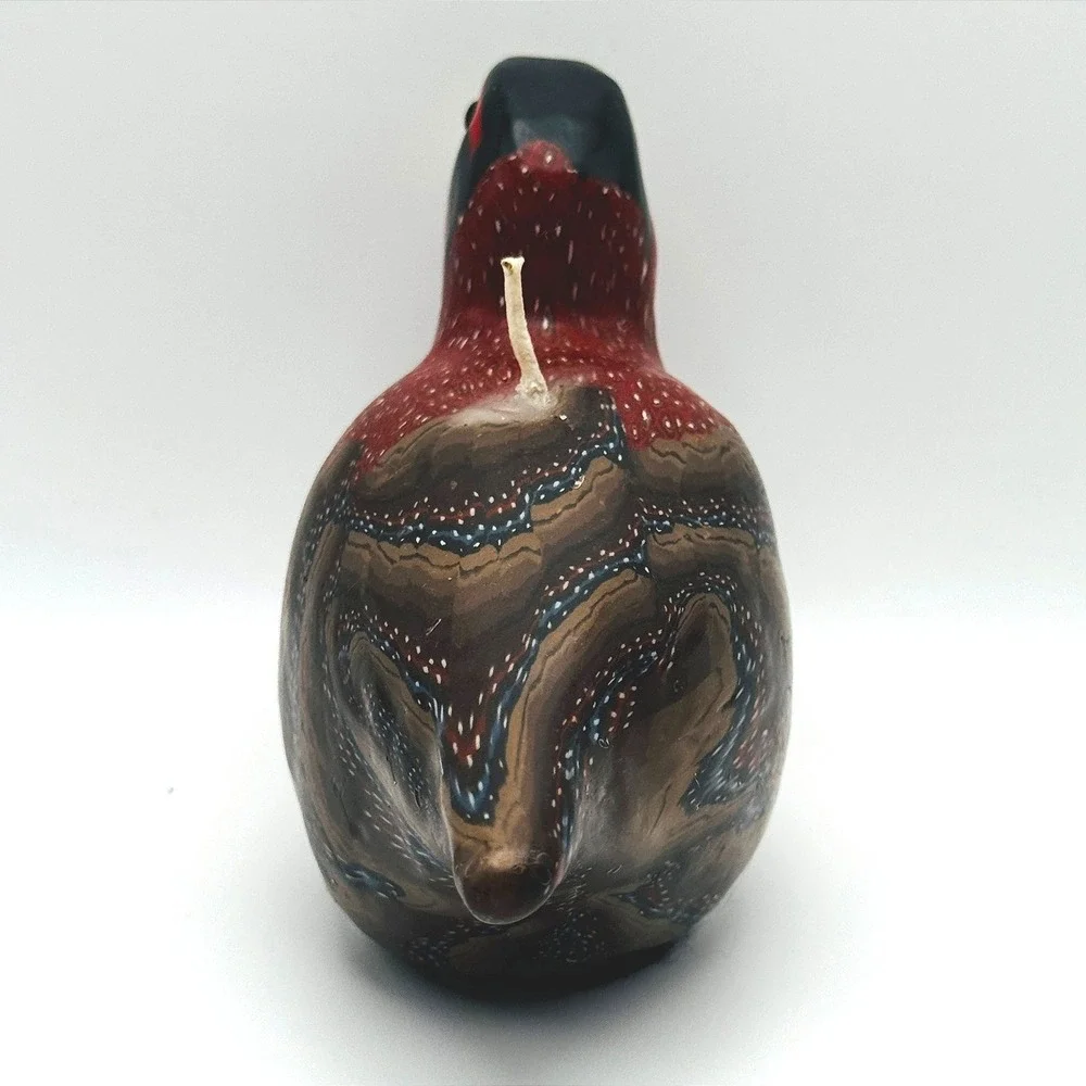 Vintage Hand Painted Pheasant Wax Candle Game Bird Figurine Hunting Cabin Decor